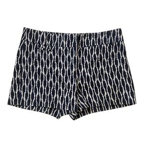 Ann Taylor LOFT blue and white patterned Riviera short size 6